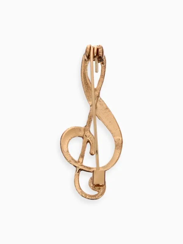 Брошь &laquo;Нота. Скрипичный ключ&raquo;, красная в золоте