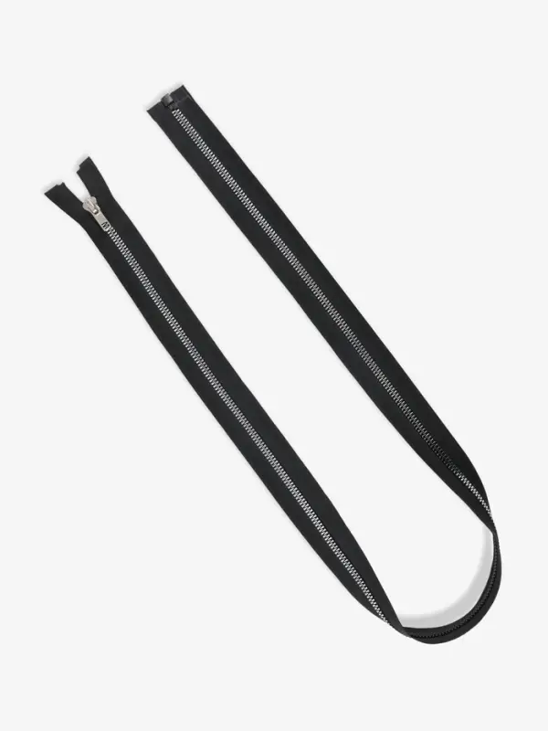 Молния &laquo;Трактор&raquo;, №5, разъёмная, декоративное звено &laquo;Акулий зуб&raquo;, замок автомат, 90 см, чёрная