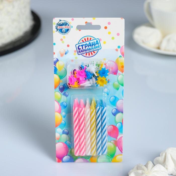 Свечи в торт Свечи в торт "Спираль", 6.5х0.5см, 12 шт