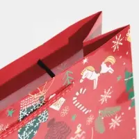 Пакет подарочный новогодний ламинированный &laquo;Счастья&raquo;, MS 18 х 23 х 8 см