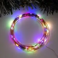 Гирлянда &laquo;Нить&raquo; 5 м роса, IP20, медная нить, 50 LED, свечение мульти, USB