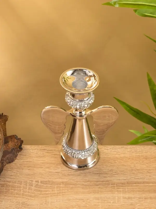 Подсвечник  Подсвечник "Крылья" с кристаллами, алюминий 11х6,5х16 см