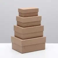 Набор коробок 4 в 1 &laquo;Крафт однотонный&raquo;, 15&times;11&times;7 - 9&times;5&times;4 см