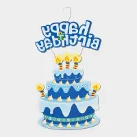 Украшение подвеска &laquo;С Днём Рождения&raquo;, 42&times;26 см, голубое