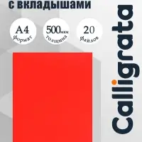 Папка с 20 вкладышами А4, 500 мкм, Calligrata, текстура &laquo;песок&raquo;, красная