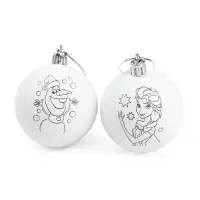 Ёлочные шары под раскраску на новый год &laquo;Эльза и Олаф&raquo;, d=5.5 см, 2 шт., краски, набор для творчества, Холодное Сердце