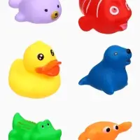 Резиновые игрушки для ванны Крошка Я &laquo;Морские животные&raquo;, с пищалкой, в наборе 6 шт., виды МИКС