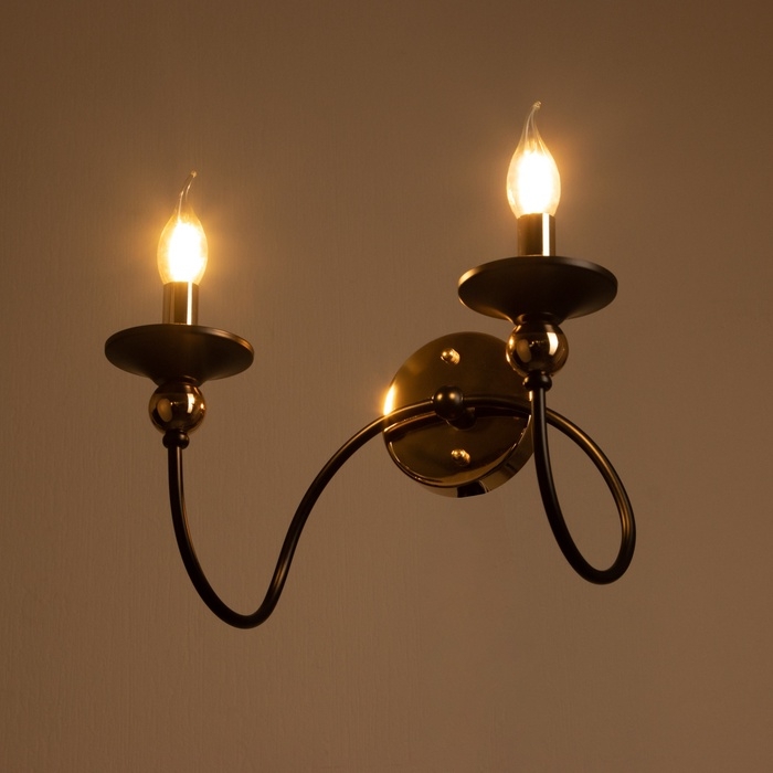 Бра Бра "Милано" 2хЕ14 40Вт черно-золотой 36х26х24 см