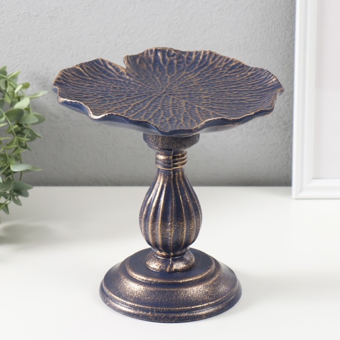 Сувенир дерево подставка "Флоренция" синий с патиной 19,5х19,5х19,5 см