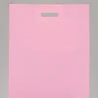 Пакет с вырубной усиленной ручкой, розовый, ПВД, 40&times;50 см, 45 мкм
