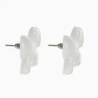 Серьги пластик &laquo;Бантик&raquo;, перламутровый, белые, радужные