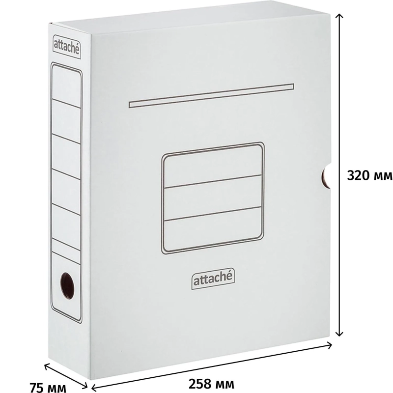 Короб архивный белый ATTACHE 75мм гофрокартон, 5шт.уп