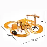 Автотрек &laquo;Стройка&raquo;, с машинкой, краном и фигурками, работает от батареек