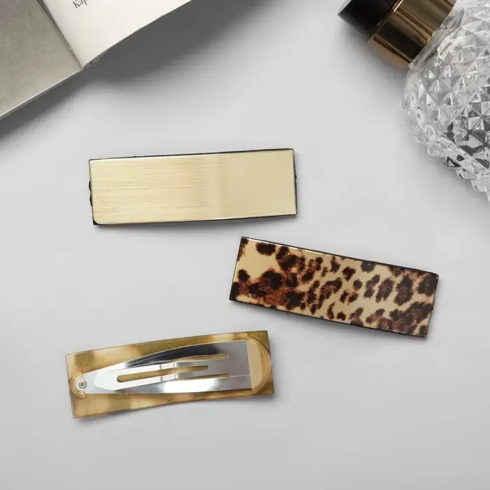 Невидимки для волос «Дифда», набор 3 шт., 7 см, леопардовые Невидимки для волос «Дифда», набор 3 шт., 7 см, леопардовые