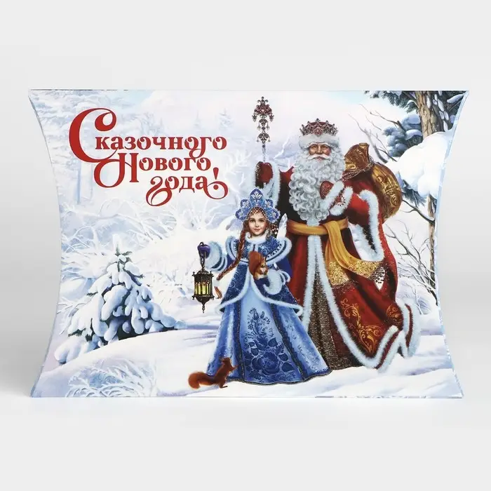 Коробка новогодняя складная фигурная «Дед Мороз и Снегурочка», 26 х 19 х 4 см Коробка новогодняя складная фигурная «Дед Мороз и Снегурочка», 26 х 19 х 4 см