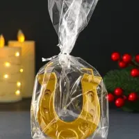 Свеча новогодняя "Подкова" золотой 7х2,5х8,5 см