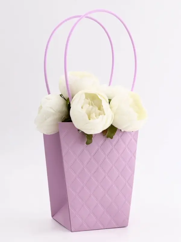 Сумка для цветов тиснение &laquo;МИКС&raquo; влагостойкая, 17&times;17 - 11.5&times;11.5 - 20 см