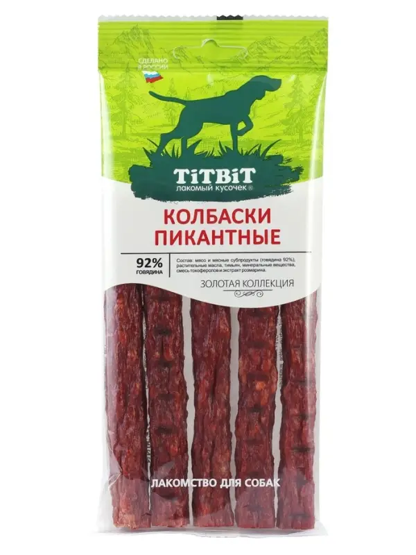 Колбаски пикантные TitBit &laquo;Золотая коллекция&raquo; для собак, 80 г