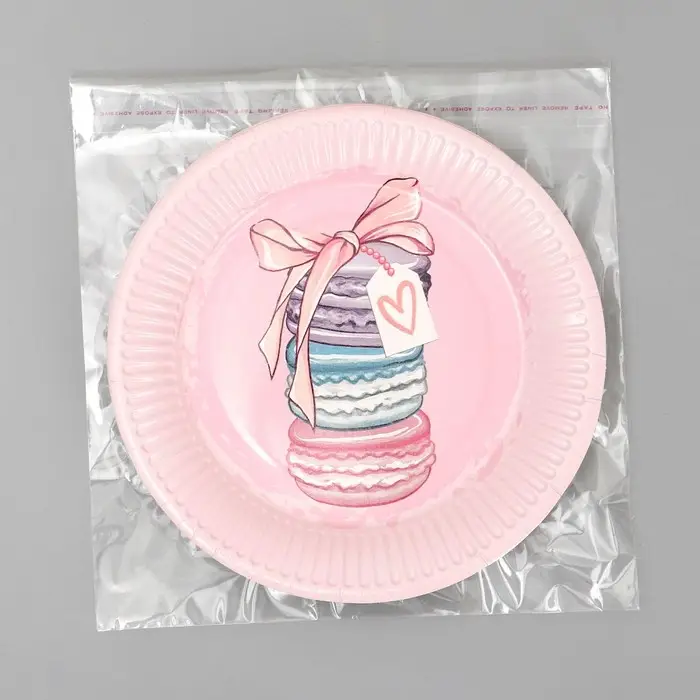 Тарелка одноразовая бумажная «Пироженки», 18 см