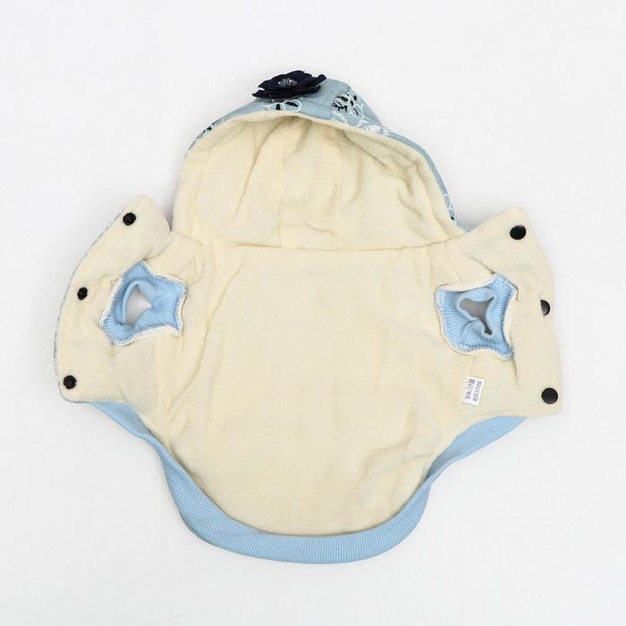 Куртка для собак с цветами, S (ДС 20 см, ОШ 23 см, ОГ 32 см), голубая Куртка для собак с цветами, S (ДС 20 см, ОШ 23 см, ОГ 32 см), голубая