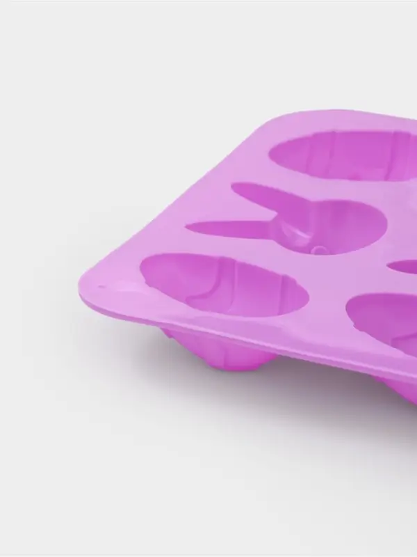 Форма для шоколада Доляна &laquo;Кролики&raquo;, силикон, 23&times;15&times;2 см, 12 ячеек, сиреневая