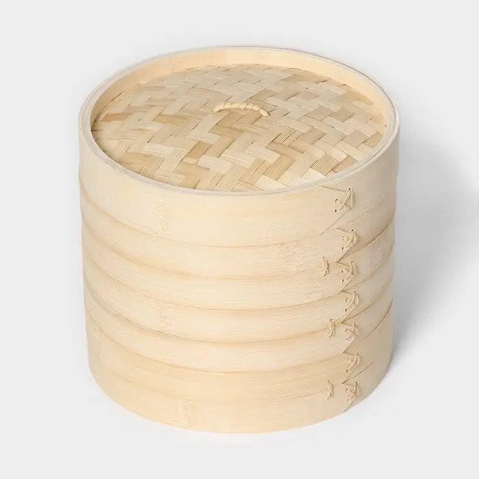 Пароварка Доляна &laquo;Восточная кухня&raquo;, 3 этажа, d=24 см, бамбук