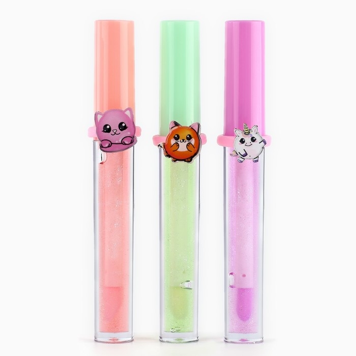 Детский блеск для губ «Милота» с колечком, 8 мл, МИКС