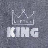 Халат махровый детский Этель Little king, размер 32 (110-116 см), серый