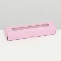 Коробка для 5 конфет, розовый, 22×5.5×3.5 см
