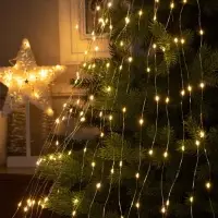 Гирлянда &laquo;Конский хвост&raquo; 20 нитей по 2 м, IP20, серебристая нить, 400 LED, свечение тёплое белое, 12 В