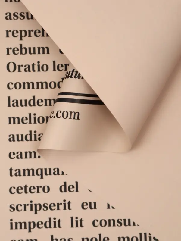 Плёнка флористическая &laquo;Газета любви&raquo;, бежевый, 65 мкм, 50&times;57&plusmn;1 см