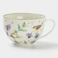 Сервиз чайный Доляна &laquo;Зелёный сад&raquo;, 12 предметов: 6 чашек 220 мл, 6 блюдец d=13 см, фарфор