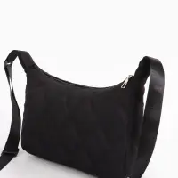 Сумка женская багет на молнии, 30&times;10&times;19 см, чёрная