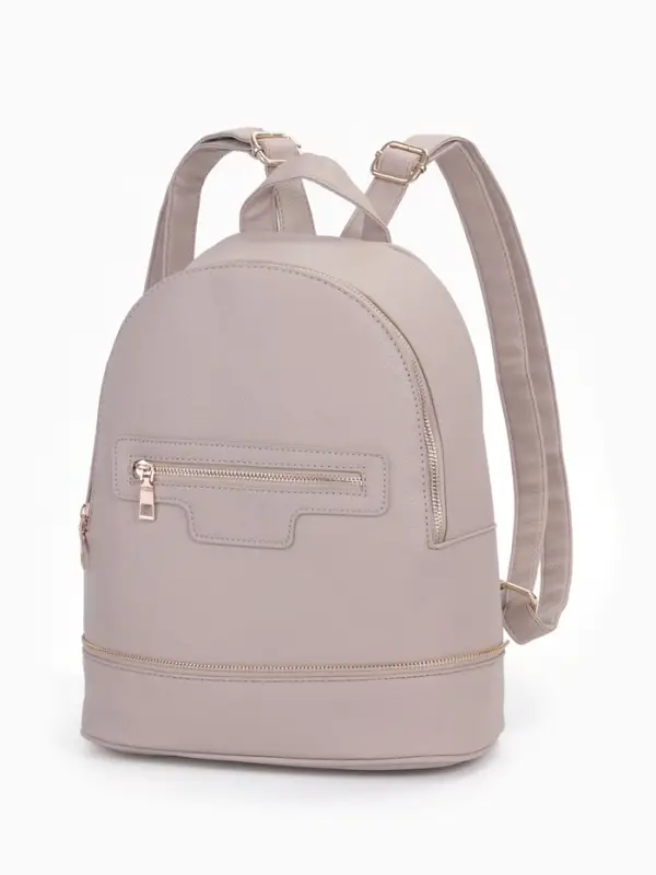 Рюкзак женский на молнии, с карманом, размер 27&times;13.5&times;33 см, бежевый