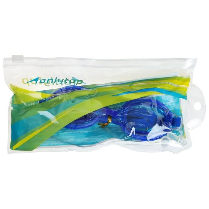 Очки для плавания детские ONLYTOP, беруши, цвет синий Очки для плавания детские ONLYTOP, беруши, цвет синий