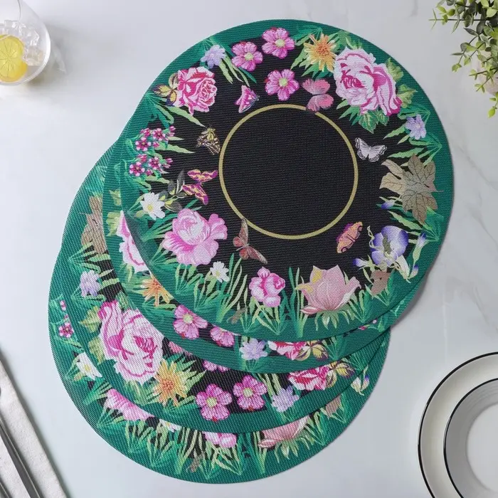 Салфетки сервировочные на стол Доляна &laquo;Роуз&raquo;, 4 шт., d=38 см