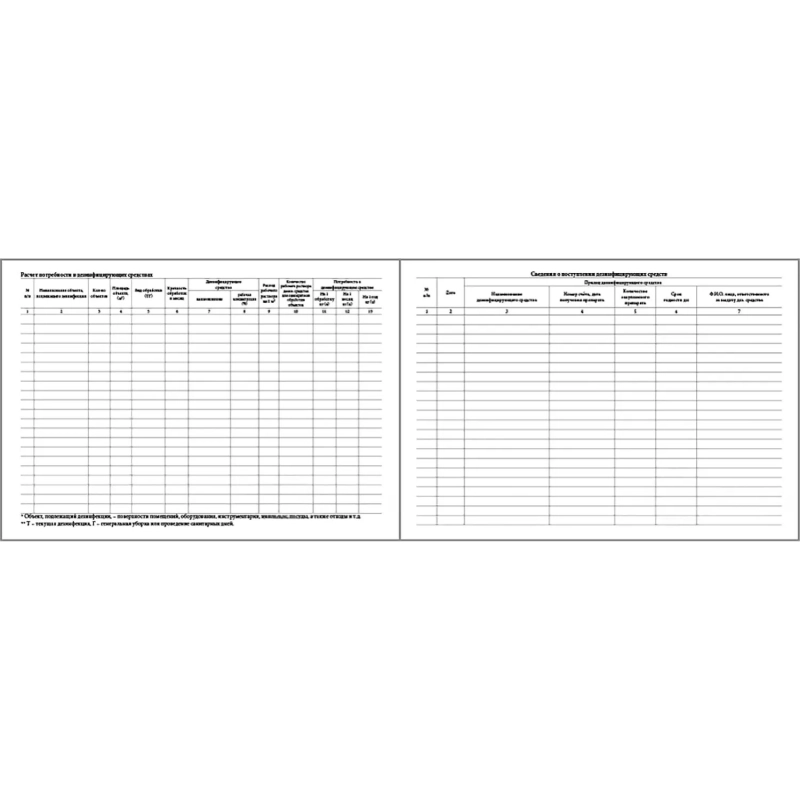 Журнал контроля дез.средств для проведения дез.мер-тий на объектах, 60стр