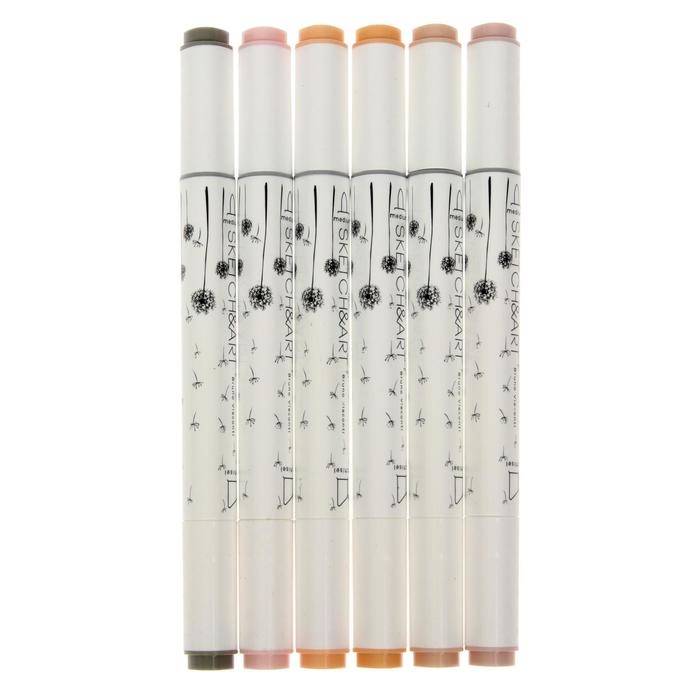 Набор художественных маркеров 6 цветов SKETCH&ART Набор художественных маркеров 6 цветов SKETCH&ART "Портрет"