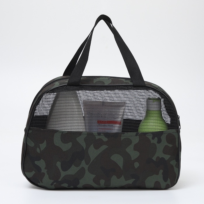 Косметичка на молнии, цвет зелёный/камуфляж Косметичка на молнии, цвет зелёный/камуфляж