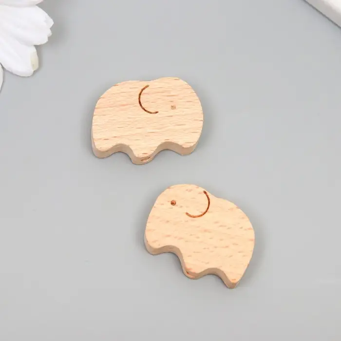 Бусина для творчества дерево "Слоненок" 2,2х3,1 см