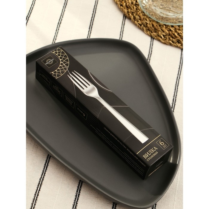 Вилка столовая из нержавеющей стали Magistro Bravo, длина 18,8 см, толщина 2 мм Вилка столовая из нержавеющей стали Magistro Bravo, длина 18,8 см, толщина 2 мм