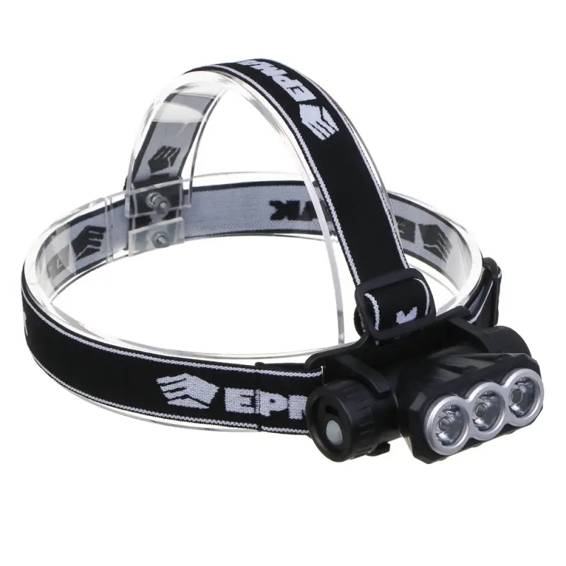 Фонарь налобный тм ЕРМАК, 3 LED, 1200мАч, 3 режима, 8,3х3,8х5,4см, USB кабель, пластик