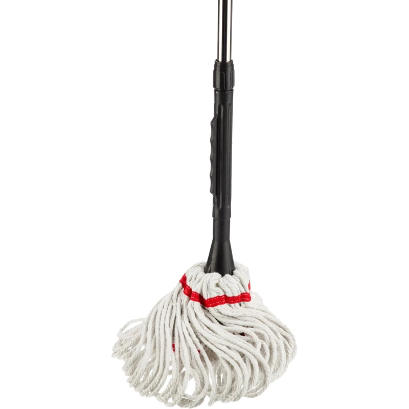 Швабра веревочная д/пола отжимная х/б вращающ. металл ручка 135см