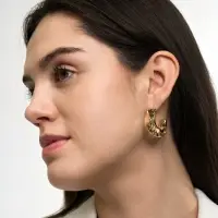 Серьги кольца &laquo;Кручение&raquo;, d=3 см, цвет золото