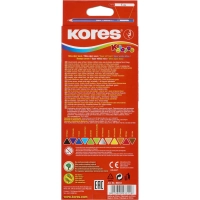 Карандаши цветные 12цв 3-гран,точилка Kores 93312.01