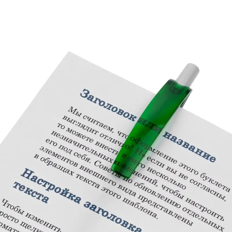 Ручка шариковая Bento, белая с зеленым Ручка шариковая Bento, белая с зеленым