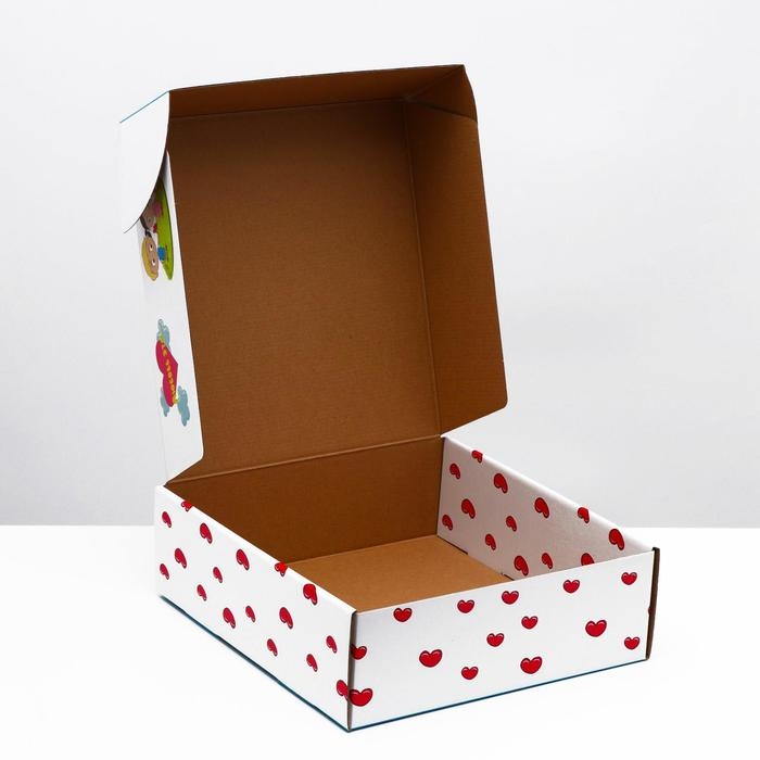 Подарочная коробка Подарочная коробка "Любовь это...", голубая, 28,5 х 9,5 х 29,5 см