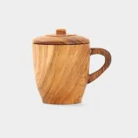 Кружка с крышкой, 11&times;8.5&times;10.5 см, тиковое дерево