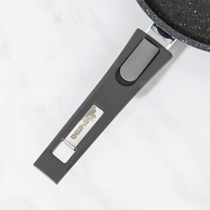 Сковорода «Гранит», d=28 см, съёмная ручка, антипригарное покрытие, цвет серый Сковорода «Гранит», d=28 см, съёмная ручка, антипригарное покрытие, цвет серый