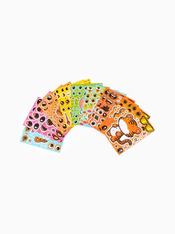 Наклейки детские для творчества "Зверята" набор 16 шт.